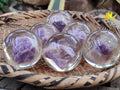 Polished Chevron Amethyst cobbed pieces in PVC Resin Spheres - sold per item - From Zambia - Toprock Gemstones and Minerals 
