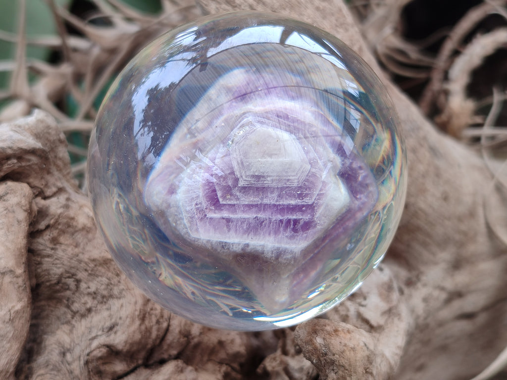 Polished Chevron Amethyst cobbed pieces in PVC Resin Spheres - sold per item - From Zambia - Toprock Gemstones and Minerals 