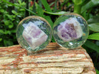 Polished Chevron Amethyst cobbed pieces in PVC Resin Spheres - sold per item - From Zambia - Toprock Gemstones and Minerals 