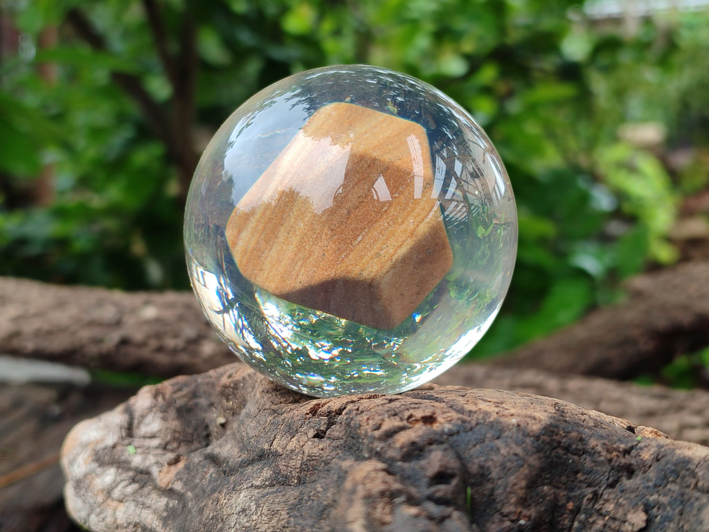 Polished Namibian Desert Picture Stone Jasper cobbed piece in PVC Resin Sphere - sold per item - From Namibia - Toprock Gemstones and Minerals 