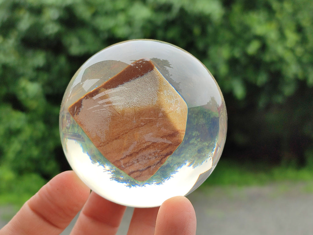 Polished Namibian Desert Picture Stone Jasper cobbed piece in PVC Resin Sphere - sold per item - From Namibia - Toprock Gemstones and Minerals 