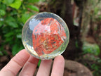 Polished  Brecciated Red Jasper cobbed piece in PVC Resin Sphere - sold per item - From Northern Cape, South Africa - Toprock Gemstones and Minerals 