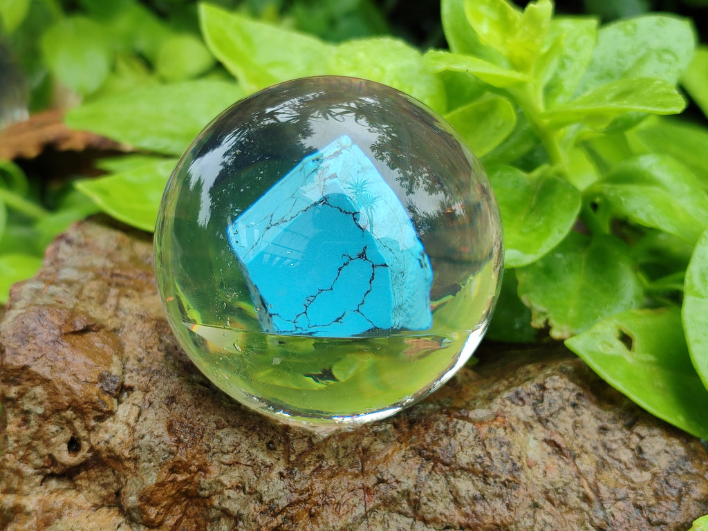 Polished Cobbed Blue Howlite in PVC Resin Spheres - sold per item - From Zimbabwe - Toprock Gemstones and Minerals 