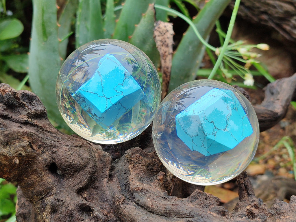 Polished Cobbed Blue Howlite in PVC Resin Spheres - sold per item - From Zimbabwe - Toprock Gemstones and Minerals 