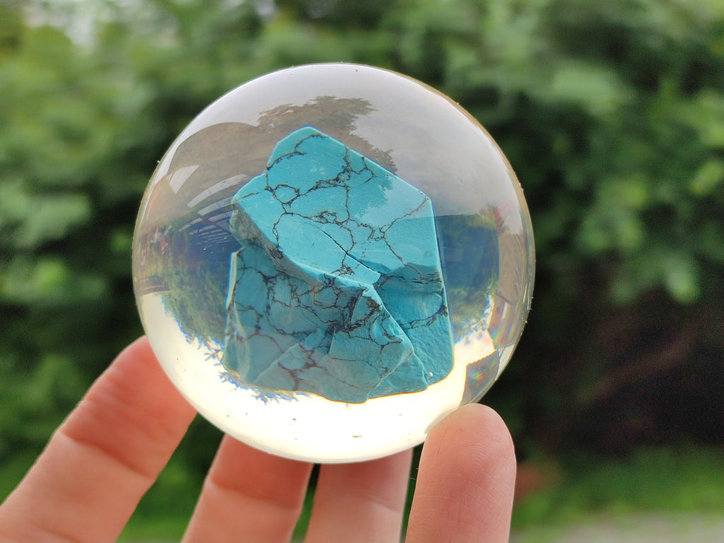 Polished Cobbed Blue Howlite in PVC Resin Spheres - sold per item - From Zimbabwe - Toprock Gemstones and Minerals 