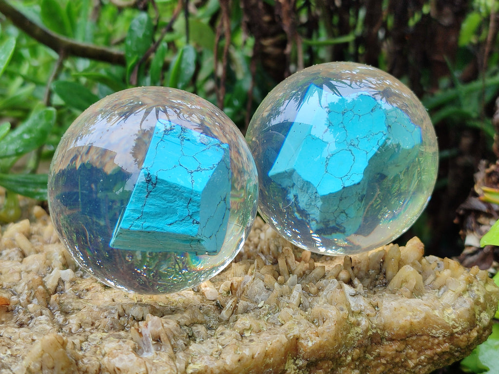 Polished Cobbed Blue Howlite in PVC Resin Spheres - sold per item - From Zimbabwe - Toprock Gemstones and Minerals 