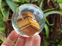 Polished Tigers Eye cobbed piece in PVC Resin Sphere - sold per item - From Northern Cape, South Africa - Toprock Gemstones and Minerals 