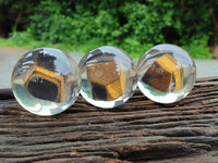 Polished Tigers Eye cobbed piece in PVC Resin Sphere - sold per item - From Northern Cape, South Africa - Toprock Gemstones and Minerals 