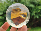 Polished Tigers Eye cobbed piece in PVC Resin Sphere - sold per item - From Northern Cape, South Africa - Toprock Gemstones and Minerals 