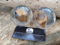 Polished Tigers Eye cobbed piece in PVC Resin Sphere - sold per item - From Northern Cape, South Africa - Toprock Gemstones and Minerals 