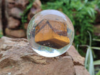 Polished Tigers Eye cobbed piece in PVC Resin Sphere - sold per item - From Northern Cape, South Africa - Toprock Gemstones and Minerals 