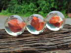 Polished Red Jasper cobbed piece in PVC Resin Sphere - sold per item - From South Africa - Toprock Gemstones and Minerals 