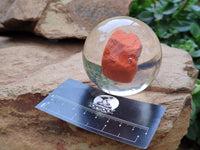 Polished Red Jasper cobbed piece in PVC Resin Sphere - sold per item - From South Africa - Toprock Gemstones and Minerals 