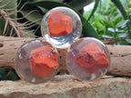 Polished Red Jasper cobbed piece in PVC Resin Sphere - sold per item - From South Africa - Toprock Gemstones and Minerals 