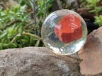 Polished Red Jasper cobbed piece in PVC Resin Sphere - sold per item - From South Africa - Toprock Gemstones and Minerals 