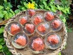 Polished Red Jasper cobbed piece in PVC Resin Sphere - sold per item - From South Africa - Toprock Gemstones and Minerals 