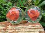 Polished Red Jasper cobbed piece in PVC Resin Sphere - sold per item - From South Africa - Toprock Gemstones and Minerals 