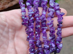 Polished A Grade Gem Amethyst Tumble Chip Beaded Necklace - Sold per Item- From Zambia - Toprock Gemstones and Minerals 