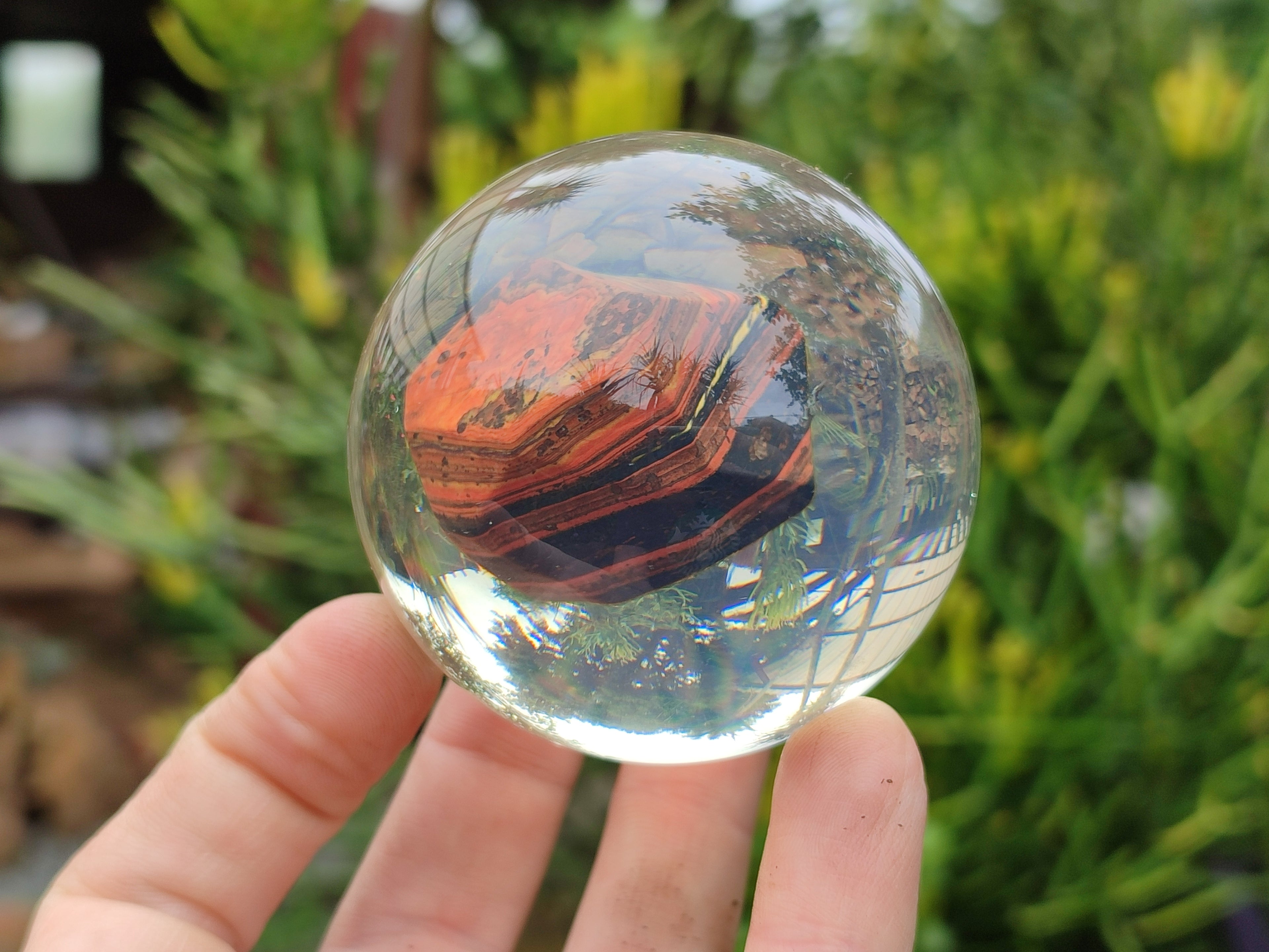 Polished Tiger Iron Jasper in PVC Resin Spheres - sold per item - From Australia - Toprock Gemstones and Minerals 