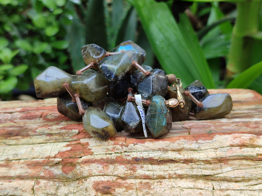 Polished Labradorite Free Form Beaded Necklace - Sold Per Item - From Madagascar - Toprock Gemstones and Minerals 