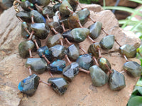 Polished Labradorite Free Form Beaded Necklace - Sold Per Item - From Madagascar - Toprock Gemstones and Minerals 