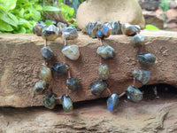 Polished Labradorite Free Form Beaded Necklace - Sold Per Item - From Madagascar - Toprock Gemstones and Minerals 