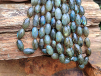 Polished Selected Flash Labradorite Oval Shaped Beaded Necklace - Sold Per Item - From Madagascar - Toprock Gemstones and Minerals 