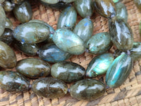 Polished Selected Flash Labradorite Oval Shaped Beaded Necklace - Sold Per Item - From Madagascar - Toprock Gemstones and Minerals 