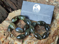 Polished Selected Flash Labradorite Oval Shaped Beaded Necklace - Sold Per Item - From Madagascar - Toprock Gemstones and Minerals 