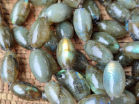 Polished Selected Flash Labradorite Oval Shaped Beaded Necklace - Sold Per Item - From Madagascar - Toprock Gemstones and Minerals 