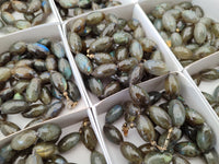 Polished Selected Flash Labradorite Oval Shaped Beaded Necklace - Sold Per Item - From Madagascar - Toprock Gemstones and Minerals 