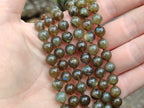 Polished Labradorite Round Shaped Beaded Necklace - Sold Per Item - From Madagascar - Toprock Gemstones and Minerals 