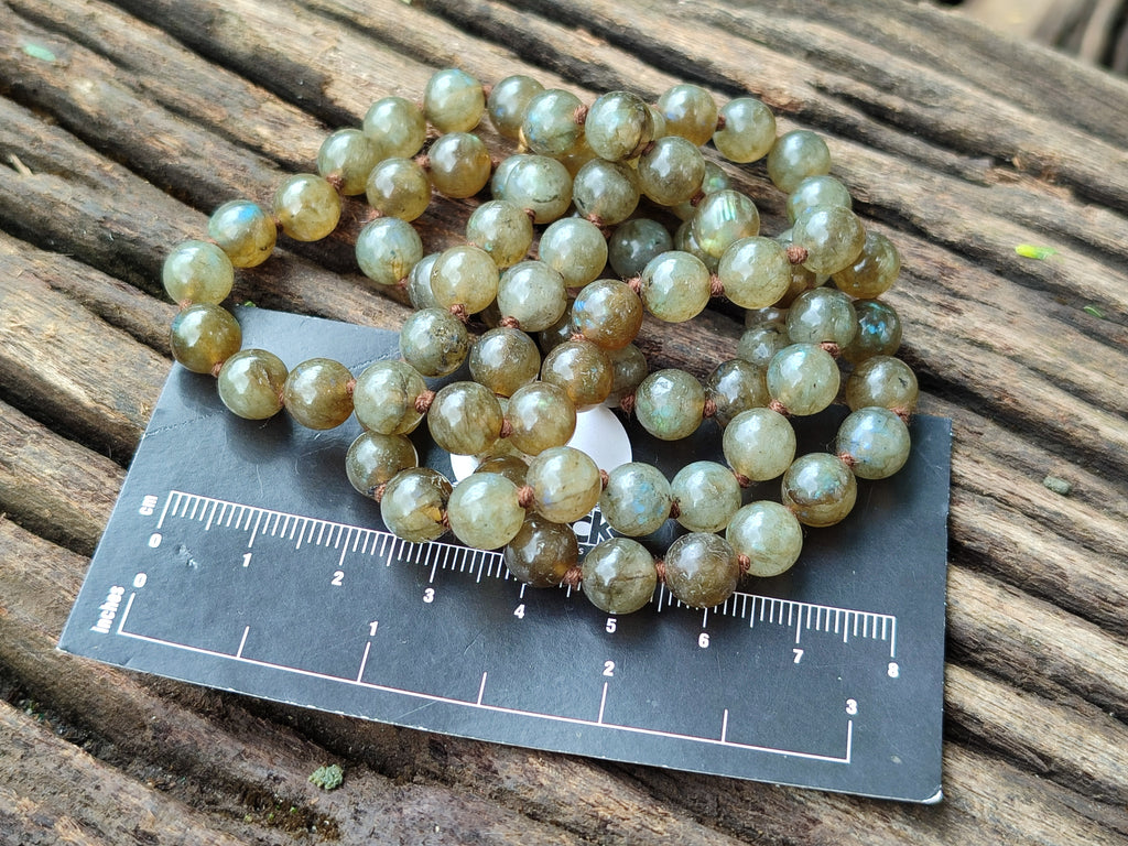 Polished Labradorite Round Shaped Beaded Necklace - Sold Per Item - From Madagascar - Toprock Gemstones and Minerals 