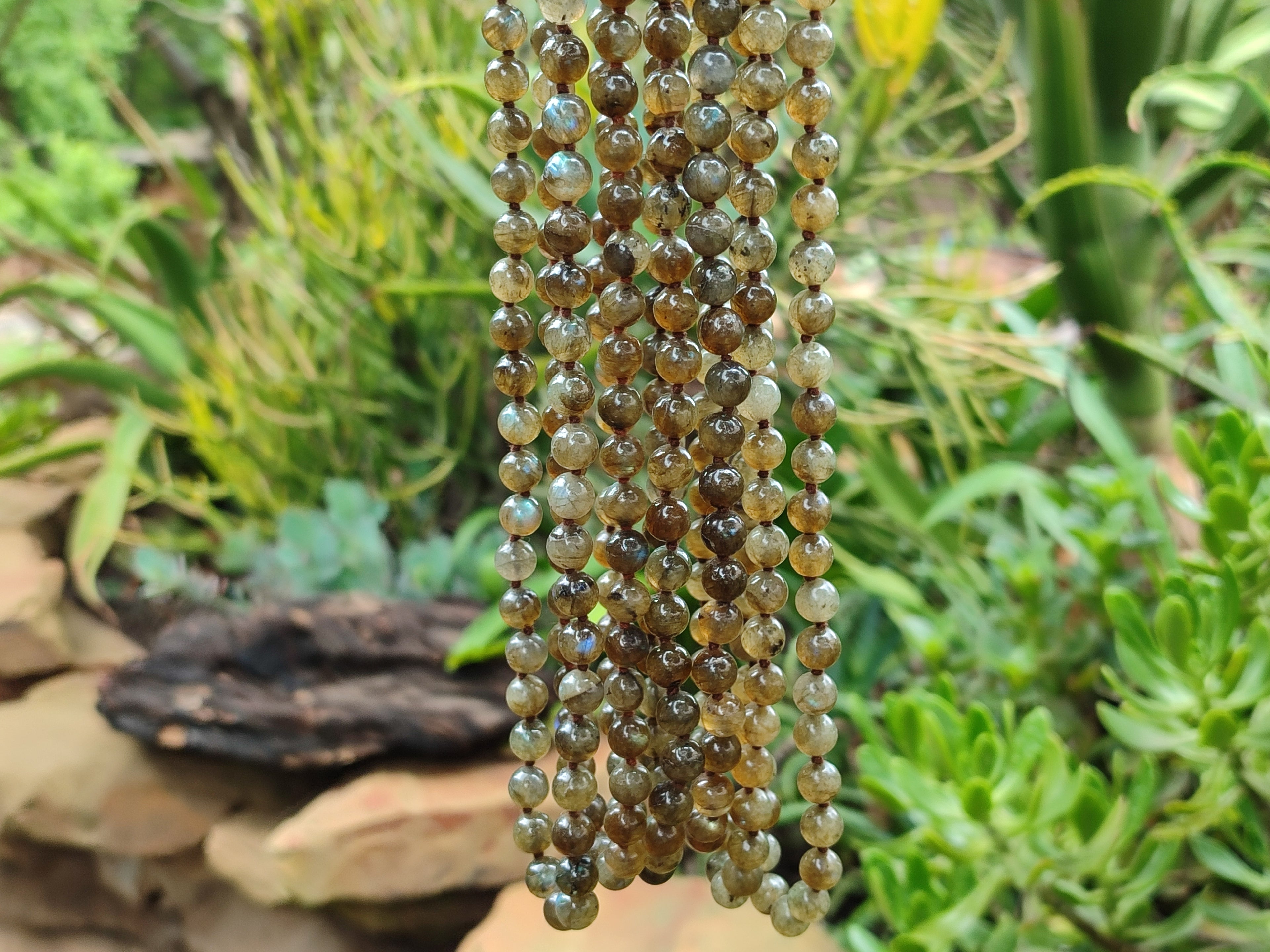 Polished Labradorite Round Shaped Beaded Necklace - Sold Per Item - From Madagascar - Toprock Gemstones and Minerals 