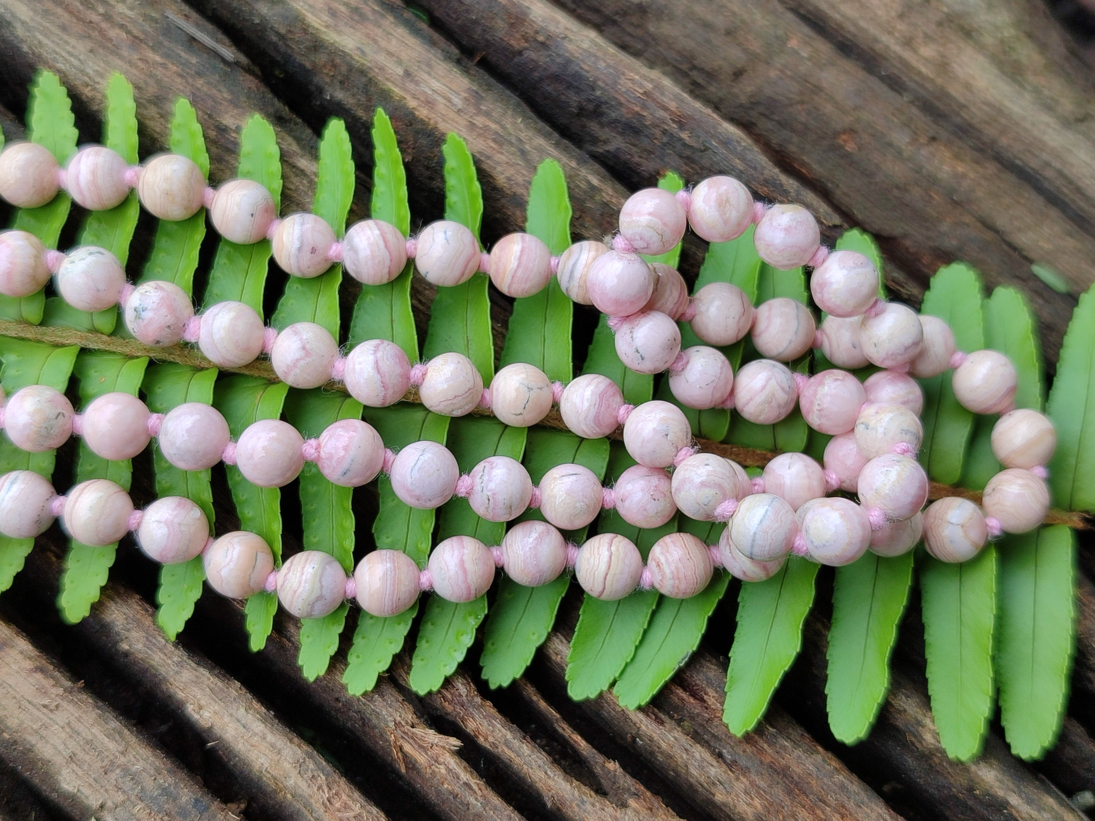 Polished Extra Rare Argentinian Rhodochrosite 6 mm Round Shaped Beaded Necklace - Sold Per Item - From Argentina - Toprock Gemstones and Minerals 