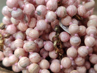 Polished Extra Rare Argentinian Rhodochrosite 6 mm Round Shaped Beaded Necklace - Sold Per Item - From Argentina - Toprock Gemstones and Minerals 
