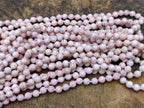 Polished Extra Rare Argentinian Rhodochrosite 6 mm Round Shaped Beaded Necklace - Sold Per Item - From Argentina - Toprock Gemstones and Minerals 