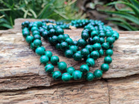 Polished Malachite Ball Shaped 8 mm Beaded Necklace - Sold Per Item- From Congo - Toprock Gemstones and Minerals 