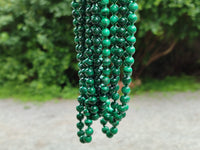 Polished Malachite Ball Shaped 8 mm Beaded Necklace - Sold Per Item- From Congo - Toprock Gemstones and Minerals 