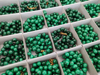Polished Malachite Ball Shaped 8 mm Beaded Necklace - Sold Per Item- From Congo - Toprock Gemstones and Minerals 