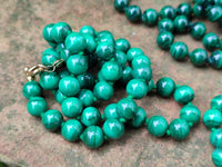 Polished Malachite Ball Shaped 8 mm Beaded Necklace - Sold Per Item- From Congo - Toprock Gemstones and Minerals 