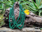 Polished Malachite Ball Shaped 8 mm Beaded Necklace - Sold Per Item- From Congo - Toprock Gemstones and Minerals 