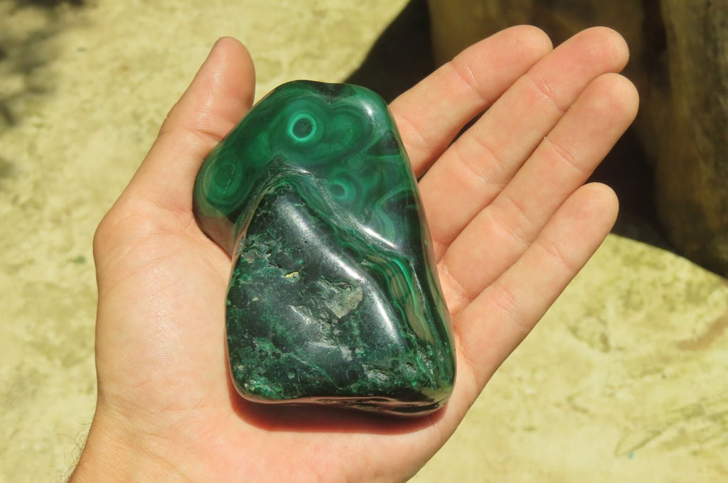 Polished Flower Banded Malachite Free Forms x 6 From Congo - Toprock Gemstones and Minerals 