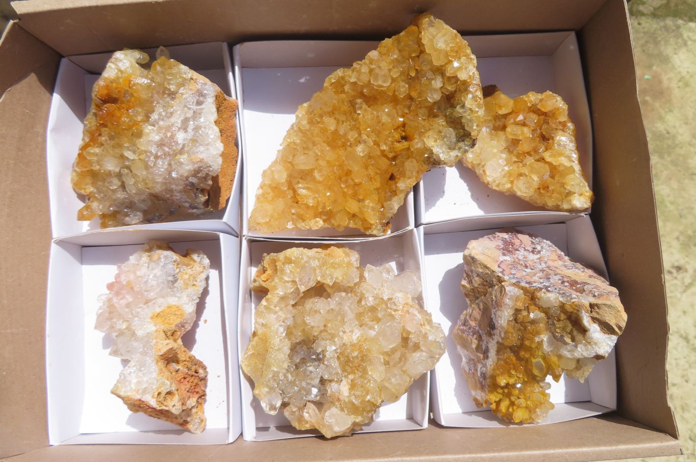 Natural Limonite Quartz Clusters x 6 From Solwezi, Zambia - Toprock Gemstones and Minerals 