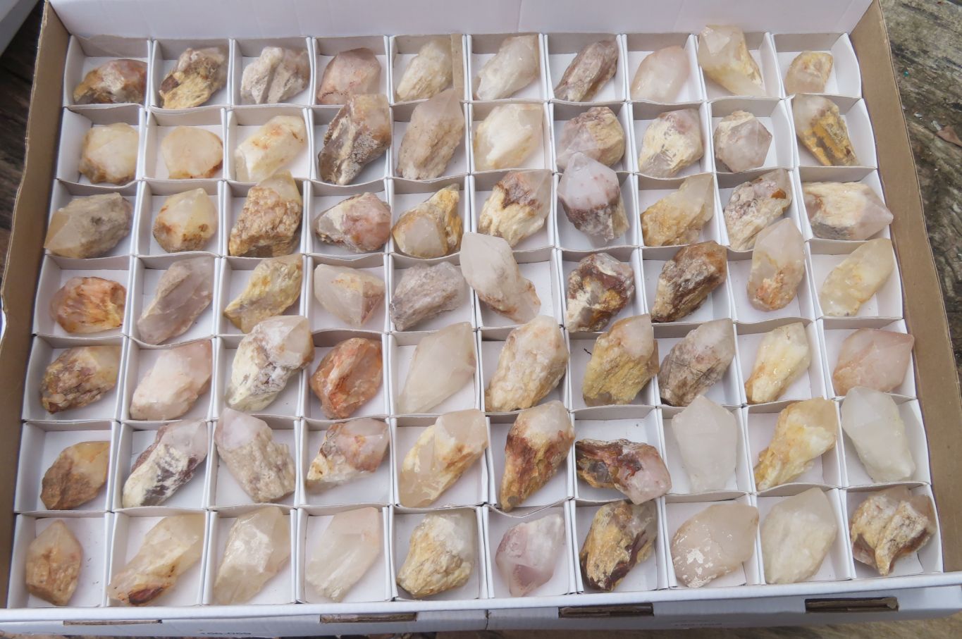 Natural Pineapple Candle Quartz Crystals x 70 From Antsirabe, Madagascar - Toprock Gemstones and Minerals 