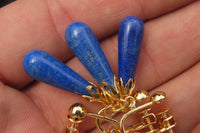 Polished Pair of Lapis Lazuli Tear Drop Clip On Earrings - Sold Per Pair - From Afghanistan - Toprock Gemstones and Minerals 