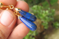Polished Pair of Lapis Lazuli Tear Drop Clip On Earrings - Sold Per Pair - From Afghanistan - Toprock Gemstones and Minerals 