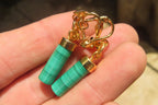 Polished Pair of Malachite Cylinder Clip On Earrings - Sold Per Pair - From Congo - Toprock Gemstones and Minerals 