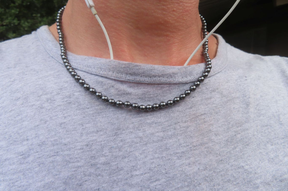 Polished Hematite Beaded Necklace - Sold Per Item - From Southern Africa - Toprock Gemstones and Minerals 