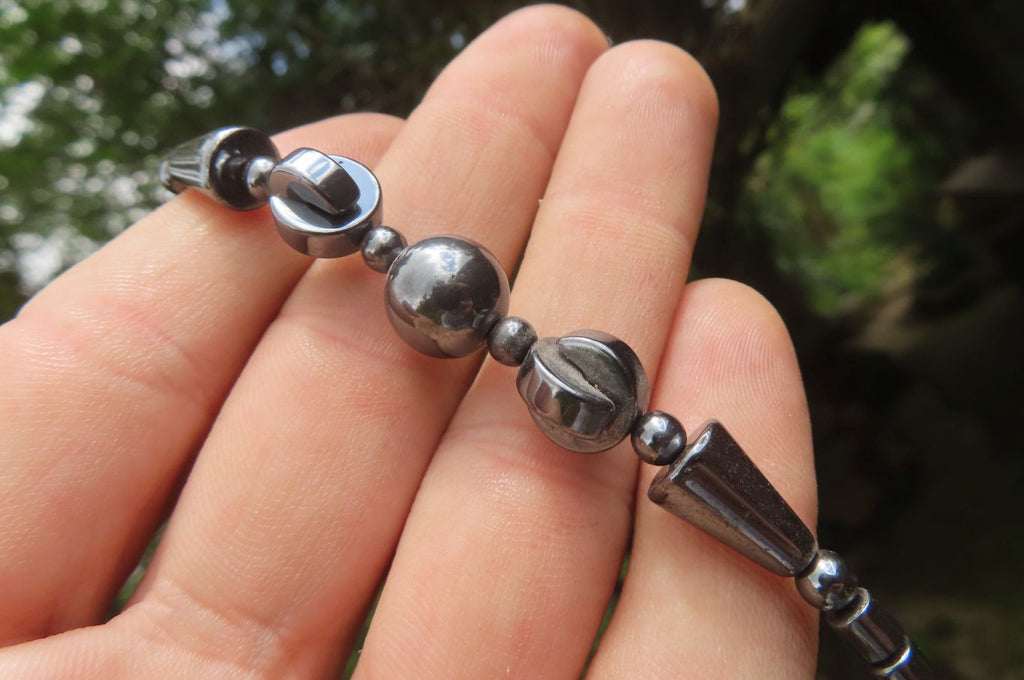 Polished Hematite Beaded Necklace - Sold Per Item - From Southern Africa - Toprock Gemstones and Minerals 